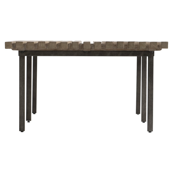 Bernhardt Bernhardt Marcona Slatted Cocktail Table With Anthracite Metal Base, 62"W Contemporary Centerpiece 473021