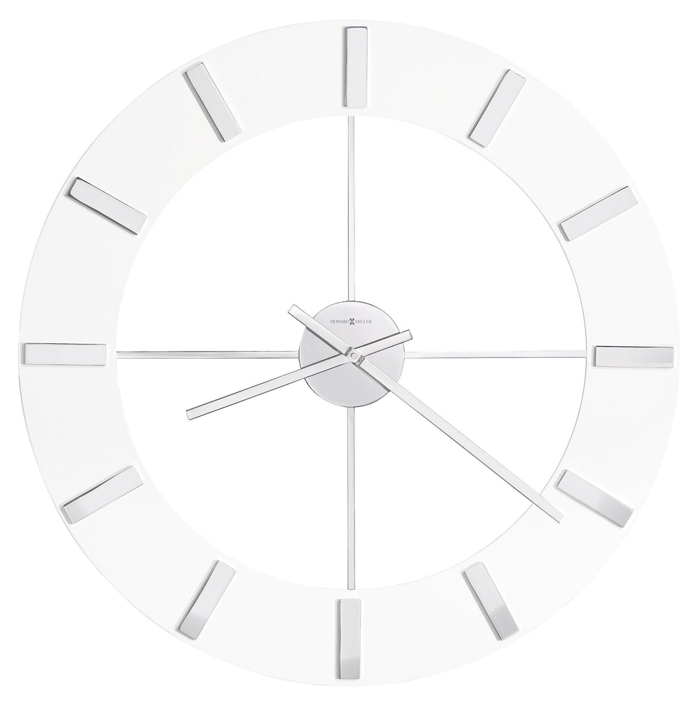 Hekman Furniture 625596 Pearl Oversized Wall Clock - Sleek High-gloss White Finish & Polished Chrome Design Elements  Pearl Wall Clock 625596