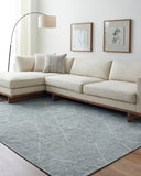 Nalan NYL-2302 9' x 12' Handmade Rug NYL2302-912  Medium Gray, White Surya