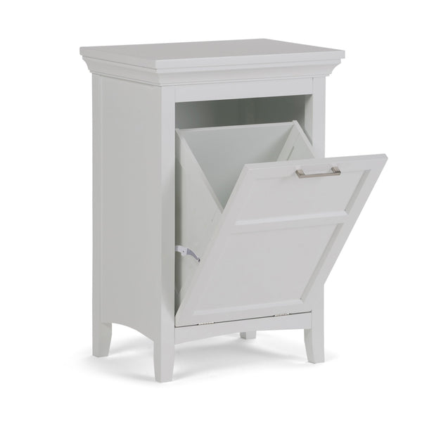 English Elm Avington Laundry Hamper - Stylish Pure White Storage Solution For Compact Spaces & Modern Homes B136P158507