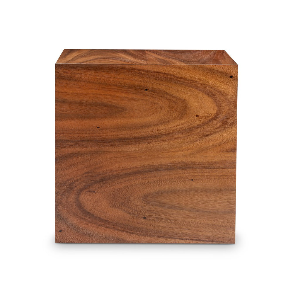 Bernhardt Bernhardt Brasea Solid Suar Wood Side Table with Natural Grain and Hidden Casters 394120