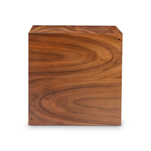 Bernhardt Bernhardt Brasea Solid Suar Wood Side Table with Natural Grain and Hidden Casters 394120