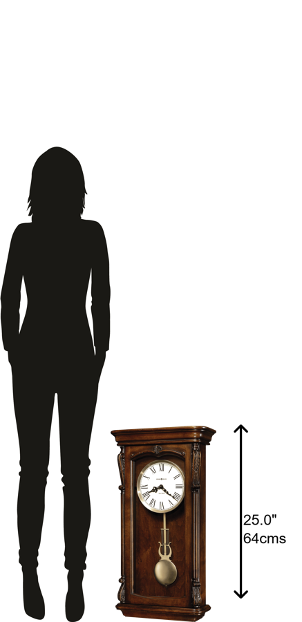 Hekman Furniture 625378 Henderson Wall Clock - Elegant Hampton Cherry Finish, Dual-chime Movement & Vintage Design Hampton Cherry Henderson Wall Clock 625378