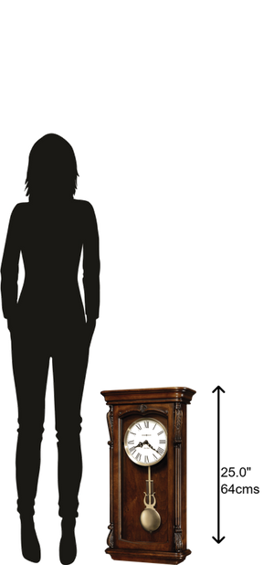 Hekman Furniture 625378 Henderson Wall Clock - Elegant Hampton Cherry Finish, Dual-chime Movement & Vintage Design Hampton Cherry Henderson Wall Clock 625378