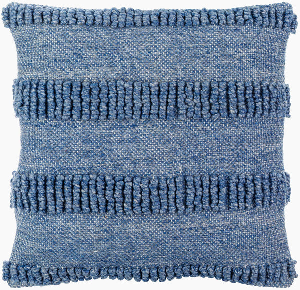 Surya Nysa Accent Pillow - 18" Recycled Pet & Polyester, Soft Luxury, Modern Home Decor, Machine Washable Dark Blue Recycled Pet Yarn,Polyester Nys001-2222p