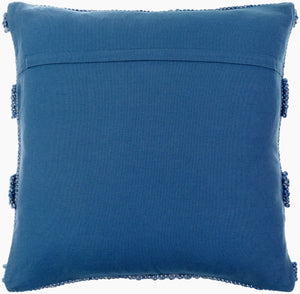 Surya Nysa Accent Pillow - 18" Recycled Pet & Polyester, Soft Luxury, Modern Home Decor, Machine Washable Dark Blue Recycled Pet Yarn,Polyester Nys001-2222p