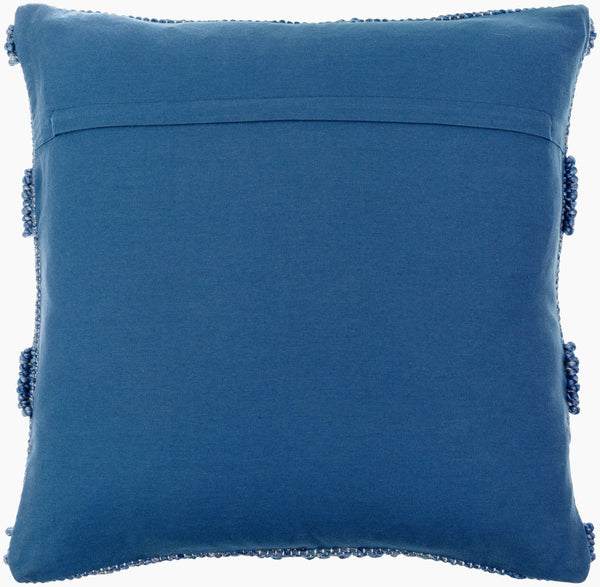Surya Nysa Accent Pillow - 18" Recycled Pet & Polyester, Soft Luxury, Modern Home Decor, Machine Washable Dark Blue Recycled Pet Yarn,Polyester Nys001-2222p