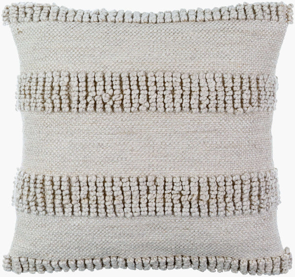 Surya Nysa Accent Pillow - 18" Recycled Pet & Polyester, Soft Luxury, Modern Home Decor, Machine Washable Light Gray Recycled Pet Yarn,Polyester Nys002-2222p