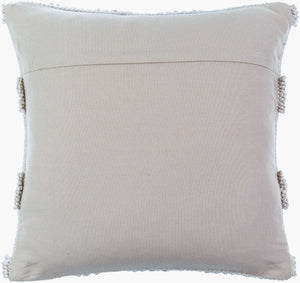 Surya Nysa Accent Pillow - 18" Recycled Pet & Polyester, Soft Luxury, Modern Home Decor, Machine Washable Light Gray Recycled Pet Yarn,Polyester Nys002-2222p