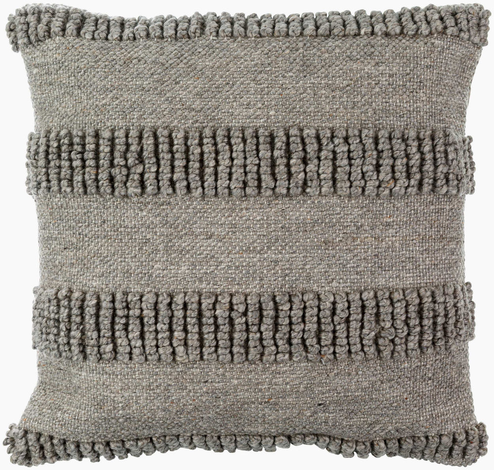 Surya Nysa Accent Pillow - 18" Recycled Pet & Polyester, Soft Luxury, Modern Home Decor, Machine Washable Taupe Recycled Pet Yarn,Polyester Nys003-2020d