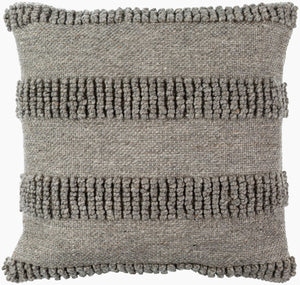 Surya Nysa Accent Pillow - 18" Recycled Pet & Polyester, Soft Luxury, Modern Home Decor, Machine Washable Taupe Recycled Pet Yarn,Polyester Nys003-2020d