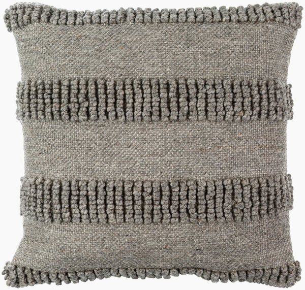 Surya Nysa Accent Pillow - 18" Recycled Pet & Polyester, Soft Luxury, Modern Home Decor, Machine Washable Taupe Recycled Pet Yarn,Polyester Nys003-2020d