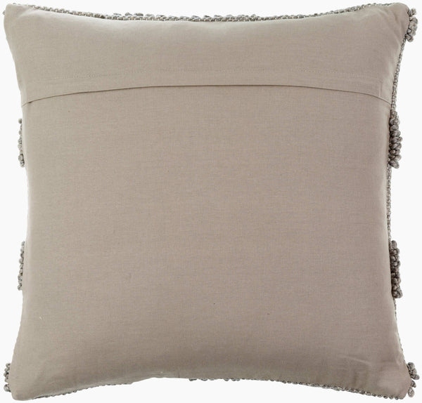 Surya Nysa Accent Pillow - 18" Recycled Pet & Polyester, Soft Luxury, Modern Home Decor, Machine Washable Taupe Recycled Pet Yarn,Polyester Nys003-2020d
