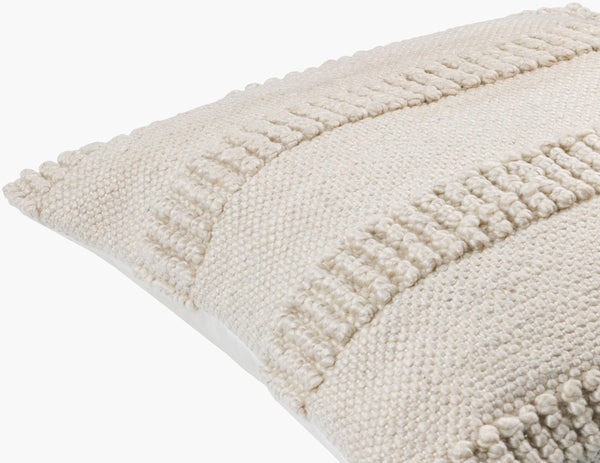 Surya Nysa Accent Pillow - 18" Recycled Pet & Polyester, Soft Luxury, Modern Home Decor, Machine Washable Ivory Recycled Pet Yarn,Polyester Nys005-1818