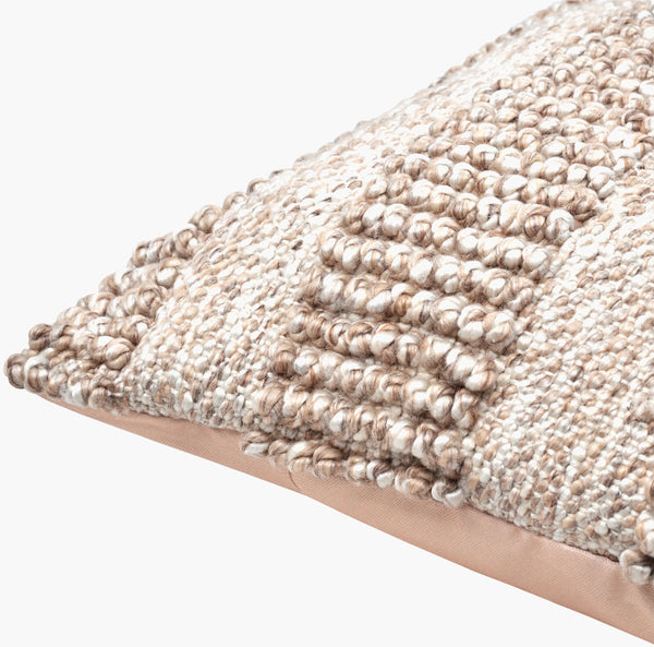 Surya Nysa Accent Pillow - 18" Recycled Pet & Polyester, Soft Luxury, Modern Home Decor, Machine Washable Beige Recycled Pet Yarn,Polyester Nys006-1818