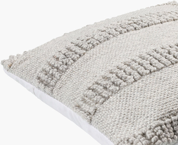 Surya Nysa Accent Pillow - 18" Recycled Pet & Polyester, Soft Luxury, Modern Home Decor, Machine Washable Silver Recycled Pet Yarn,Polyester Nys007-2222d