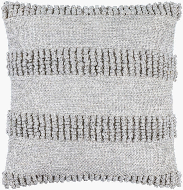 Surya Nysa Accent Pillow - 18" Recycled Pet & Polyester, Soft Luxury, Modern Home Decor, Machine Washable Silver Recycled Pet Yarn,Polyester Nys007-2222d