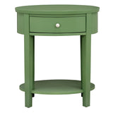 Homelegance By Top-Line Hardin 1-Drawer Oval End Table Green Veneer