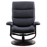 Parker House Parker Living Knight - Black Manual Reclining Swivel Chair and Ottoman Black 70% Polyester, 30% PU (W) MKNI#212S-BLC