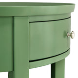 Homelegance By Top-Line Hardin 1-Drawer Oval End Table Green Veneer