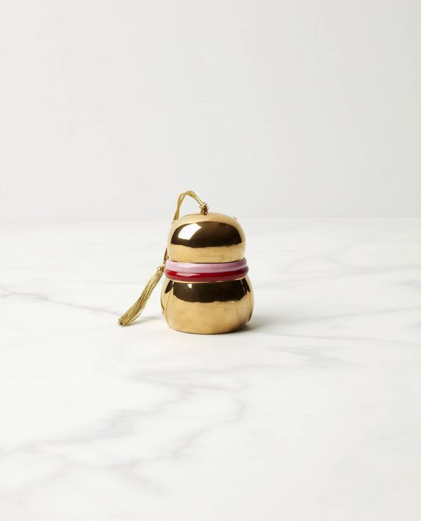 Lenox Kate Spade Be Jolly Owl Ornament Metallic, GOLD PORCELAIN 897074