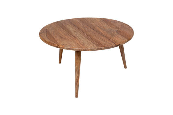 Porter Designs Porter Urban Round Cocktail Table - Handmade Solid Sheesham Wood, Warm Finish For Contemporary Homes Natural Wood 05-117-02-1450