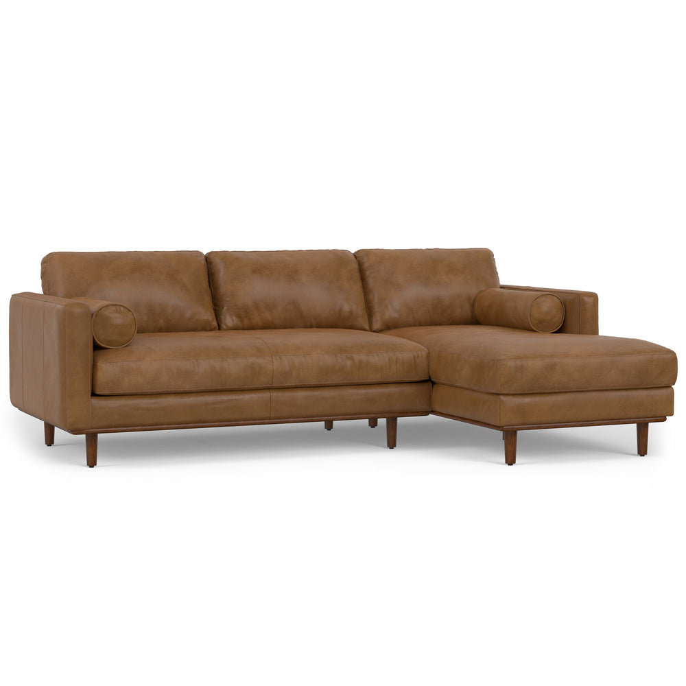 English Elm Morrison Right Sectional Sofa In Rich Caramel Brown Leather - Stylish Comfort For Modern Living B136P159597