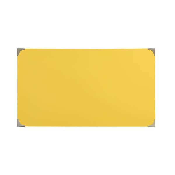 Homelegance By Top-Line Beatrix X-Base Wood Accent Campaign Writing Desk Yellow MDF