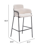 Marcel Barstool - Set of 2 Cream 109667 Zuo Modern