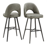 Homelegance By Top-Line Amala Metal Swivel 29" Bar Height Stools (Set of 2) Grey Engineered Wood