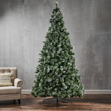 Christopher Knight Home® - Noble House - - 9' Brilste Mixed Hinged Tree With Snow And Glitter And 114 Frosted Pine Cones And Dia:61