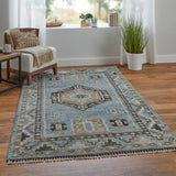 Feizy Rugs Fillmore Wool Hand Knotted Vintage Rug Blue/Green 2'-6" x 8'