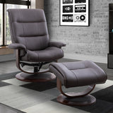 Parker House Parker Living Knight - Chocolate Manual Reclining Swivel Chair and Ottoman Chocolate 70% Polyester, 30% PU (W) MKNI#212S-CHO