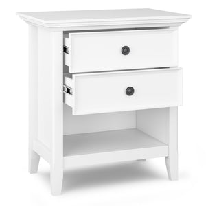 English Elm Amherst Bedside Table - Handcrafted White Storage Solution With Classic Charm & Versatile Style B136P158371