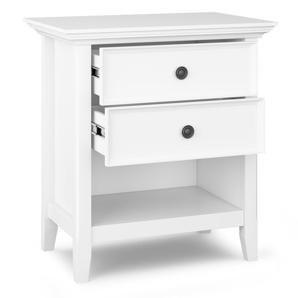 English Elm Amherst Bedside Table - Handcrafted White Storage Solution With Classic Charm & Versatile Style B136P158371