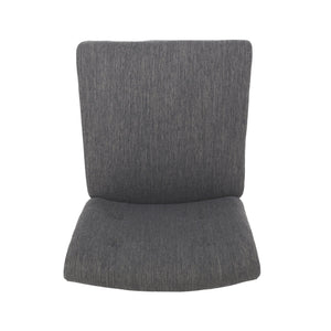 English Elm Christopher Knight Home® - Contemporary Button-Tufted Fabric Counter Stools Set of 2 with Espresso Legs, Waffle Stitch Comfort Charcoal 71254.00CHAR