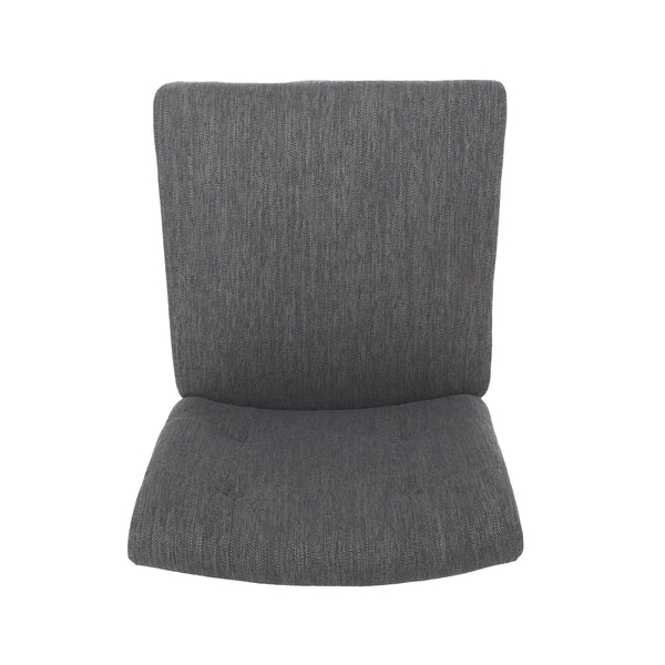 English Elm Christopher Knight Home® - Contemporary Button-Tufted Fabric Counter Stools Set of 2 with Espresso Legs, Waffle Stitch Comfort Charcoal 71254.00CHAR