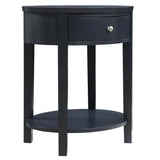 Homelegance By Top-Line Hardin 1-Drawer Oval End Table Black Veneer