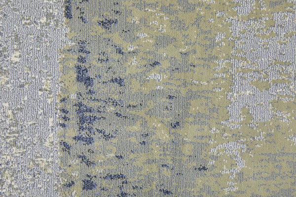 Feizy Rugs Clio Modern Abstract Area Rug - Luxurious High-low Pile Design, Distressed Texture, Affordable Elegance Blue,Green,Ivory Polypropylene Clo39k3fblugrnc03