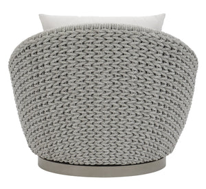 Bernhardt Bernhardt Marled Clay Savaii Outdoor Swivel Chair — Papasan-Inspired Rope Frame, Plush Cushioning - Made to Order O1402SB