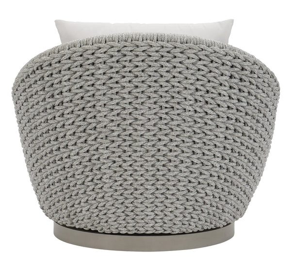 Bernhardt Bernhardt Marled Clay Savaii Outdoor Swivel Chair — Papasan-Inspired Rope Frame, Plush Cushioning - Made to Order O1402SB