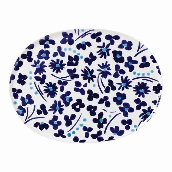 Lenox Kate Spade Floral Way Platter Blue, WHITE PORCELAIN 893514