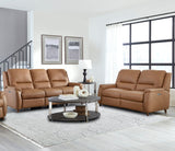 Parker House Austin - Caramel Cream Power Reclining Sofa And Loveseat Brown Top Grain Leather With Match (X) Maus-32ph-cmcr