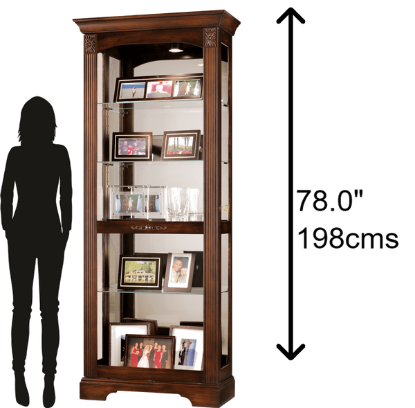 Hekman Furniture 680420 Howard Miller Lighted Curio Cabinet – Elegant Display With Adjustable Glass Shelves & Locking Door Hampton Cherry Ricardo Curio Cabinet 680420