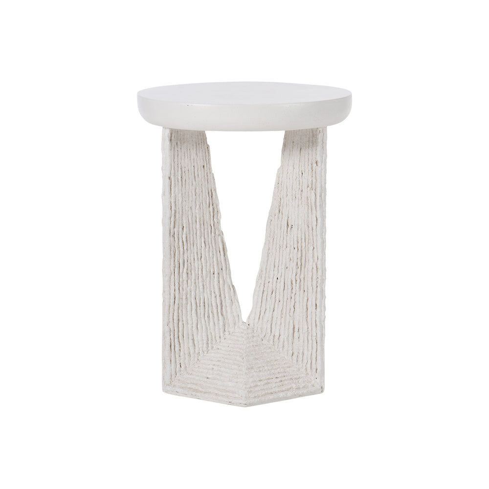 Bernhardt Bernhardt Sculptural Voile Outdoor Accent Table With Stonecast Top, Rustic Coco Twig Base, Weather-Resistant Finish X02154
