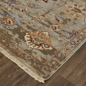 Feizy Rugs Leylan Vibrant Tribal-inspired Hand Knotted Wool Area Rug - Stunning Floral & Botanical Design Brown,Tan,Gray Wool Ley0583fgry000j55