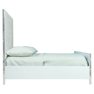 Bernhardt Bernhardt Helios King Capiz Shell Panel Bed — Polished Stainless Frame, Starburst Headboard, Pure White Accents K1230
