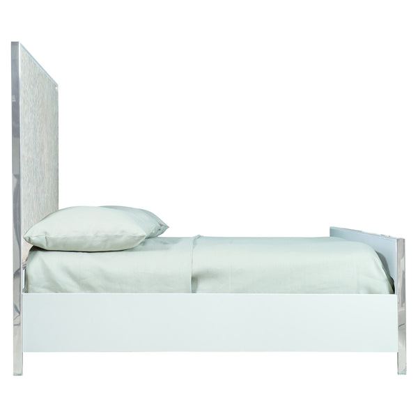 Bernhardt Bernhardt Helios King Capiz Shell Panel Bed — Polished Stainless Frame, Starburst Headboard, Pure White Accents K1230