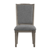 Homelegance By Top-Line Mayer Ornate Linen and Wood Dining Chairs (Set of 2) Grey Rubberwood