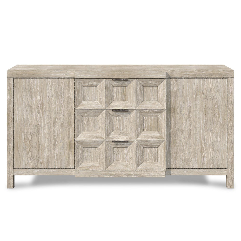 Bernhardt Bernhardt Prado Buffet With Tawny Ash & Bright Graphite Accents, Cast-Resin Coffered Drawers, Storage 324132A